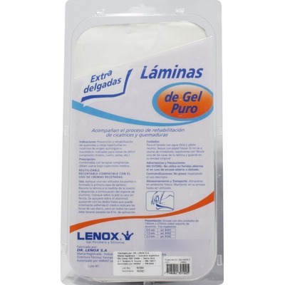 [DF.LE 8102] LAMINAS DE GEL PURO EXTRA DELGADAS (SIN TELA). ENVASE X 2 Unid. 14,5 x 27,5cm. Tamaño 5= 1,3mm