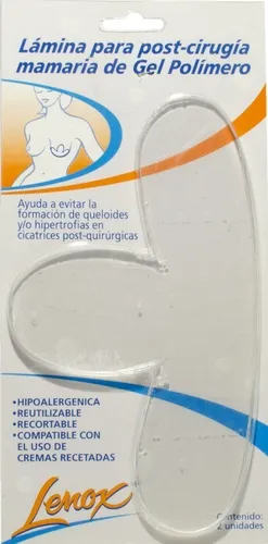 [DF.LE 8125] LAMINA DE GEL PARA POST-CIRUGÍA MAMARIA. ENVASE X 2 Unid. Unico espesor 2mm