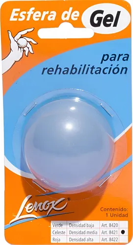 [DF.LE 8421] ESFERA DE GEL PARA REHABILITACIÓN. Blister x 1 unidad. Media densidad (celeste)