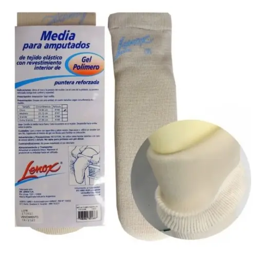 [DF.LE 8167] MEDIA PARA AMPUTADOS CON PUNTERA REFORZADA. ENVASE X 1 Unid. Mediana